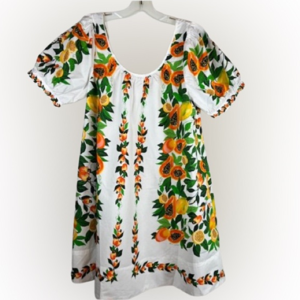 NWT FARM Rio Papaya Salad Scarf Mini Dress